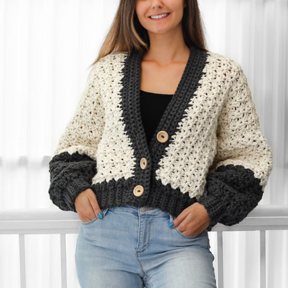 Crochet cardigan-HandcraftedbyU