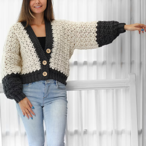 Crochet cardigan-HandcraftedbyU