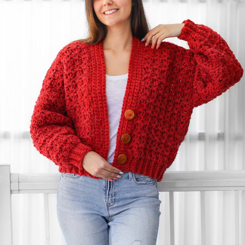 Crochet cardigan-HandcraftedbyU