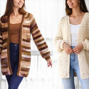 ELLA Crochet cardigan-Easy raglan pattern top PDF